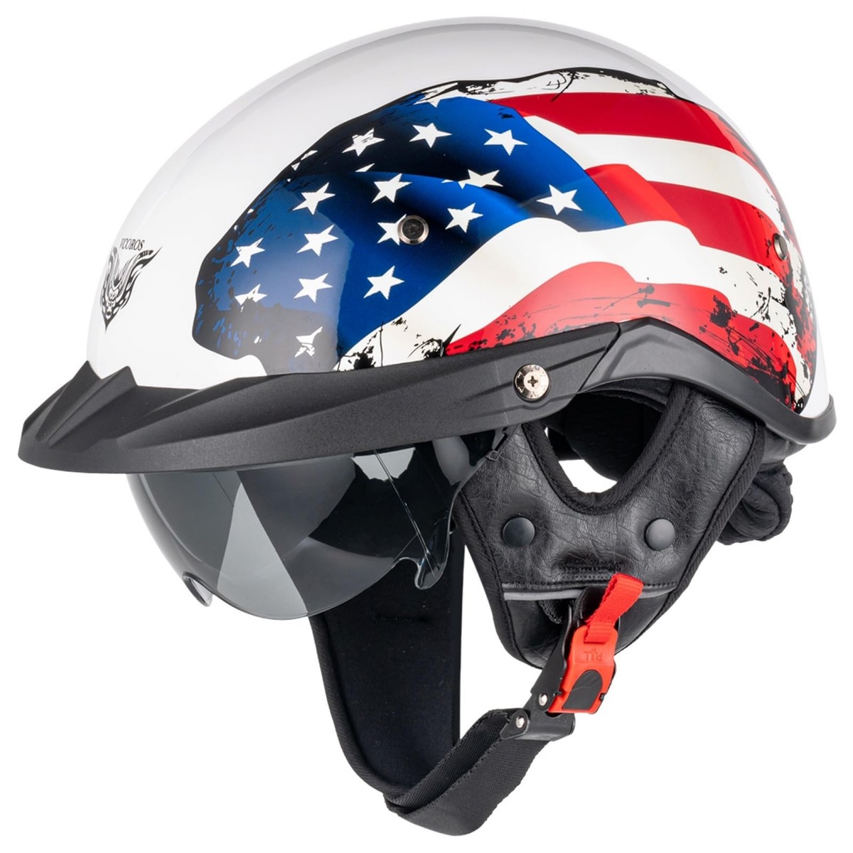 VCOROS Half Helmets Motorcycle VHF04 Open Face Sun Medium, Gloss