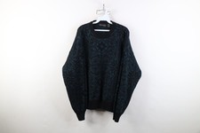 Vtg 90s Streetwear Mens Large Geometric Fair Isle Flower Knit Crewneck Sweater