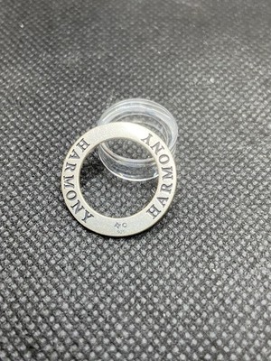Vintage Sterling Silver Open Circle Round Affirmation 2.6g 'Harmony' Pendant