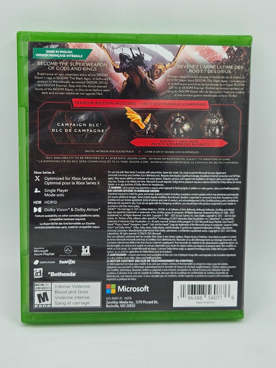 Doom The Dark Ages Premium Edition - Microsoft Xbox Series X|S