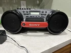 Sony ESP Sports CFD-980 Water Resistant CD Radio Cassette Boombox Works Great!