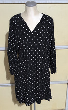 Gap maternity Dolka Dot Dress Empire Waist  3/4 Sleeve v neck flowy Size L  A17