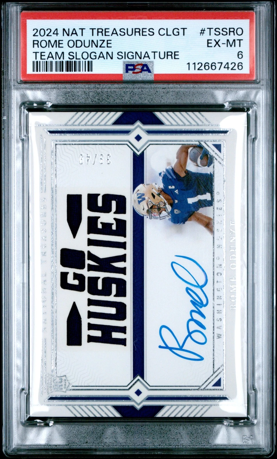 Rome Odunze Panini National Treasures Collegiate Team Slogan Signatures #TSSRO Base