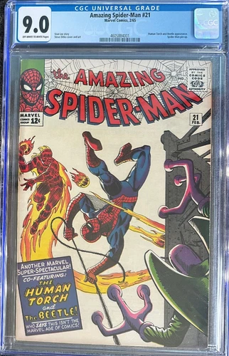 AMAZING SPIDER-MAN #21    (Marvel Comics February 1965)    OW/W pages    CGC 9.0