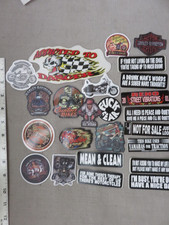 Biker Stickers-lot Of 22.bikerrudecrudeharley...new-lot J2460-peel Stick 