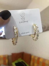 Aretes Argollas de Oro 14K Pendientes Joyería Fina Redondos Regalos Para Mujeres