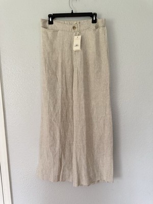 New Faherty Women s Spring Summer Sun Strider 100% Linen Pants Size: XL