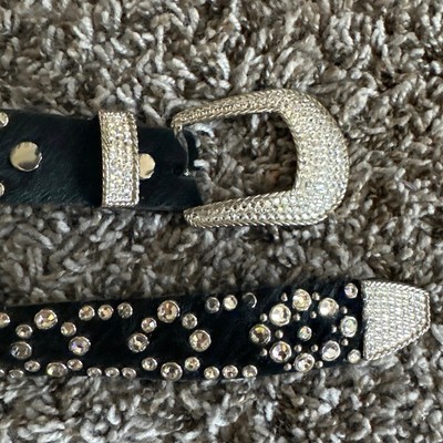 Kippys 36 inch belt, black with Swarovski stones gently worn Kippy main image 4