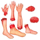 Halloween Fake Body Parts Bloody Severed Hand Tricky Foot Arm Prank Props Toy