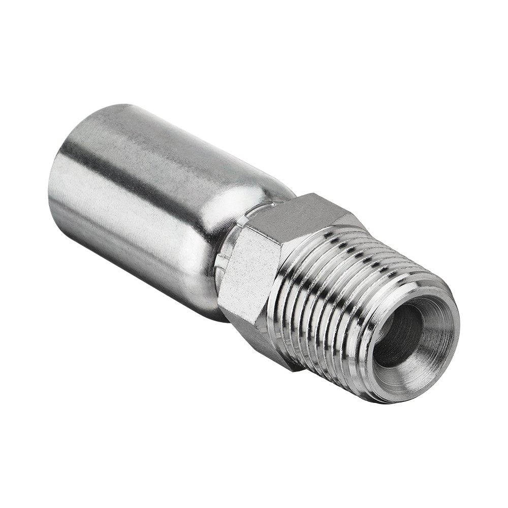 12 Pack 1/2" NPTF Hydraulic Hose End Fittings, 3/8" I.D. Hose x 1/2" NPTF Male