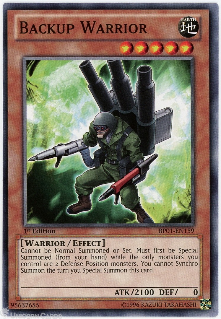 BP01-EN159 Backup Warrior : Starfoil Rare 1st Edition Mint YuGiOh Card
