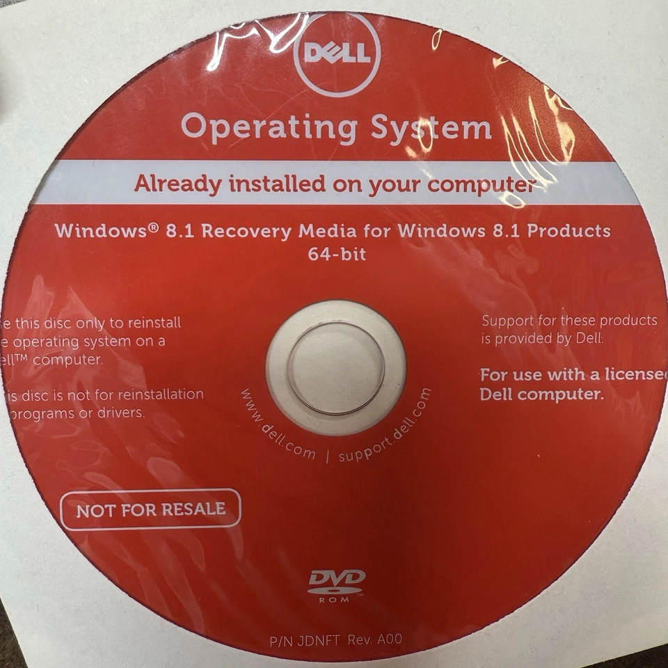 Microsoft Windows 8.1 OS Recovery Media 64-Bit Dell OEM Disc NEW/UNUSED DVD - Image 3 of 3