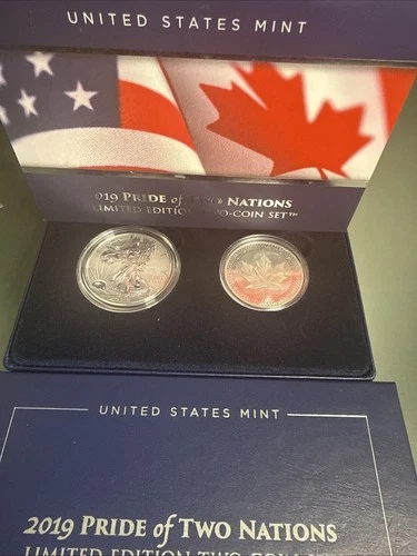 🌟2019 Pride of Two Nations American Silver Eagle & Maple Enhanced Reverse Proof