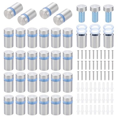 100 Pcs Stainless Steel Standoff Screws, 1/2 x 3/4 inch Stand Off Wall Mounts...