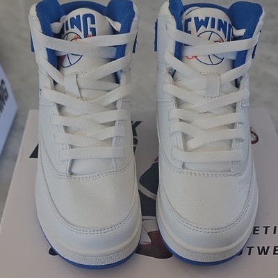 Ewing Athletics 33 Orion Strap White Royal Orange High Top Kids Sneaker 1