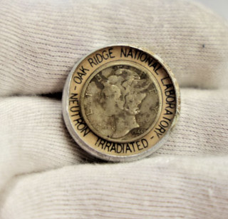 1942 Mercury Dime Oak Ridge Nat. Lab Irradiated Neutron Coin
