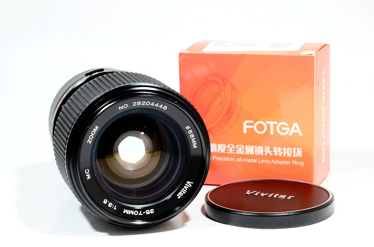 vivitar 35-70mm f3.5 m42マウント Vivitar 35-70mm f3.5 MF zoom Lens - Olympus OM mount w Fotga OM