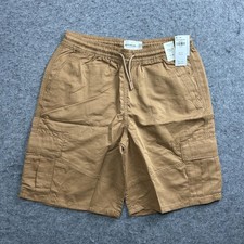 Abercrombie Kids Shorts Boys 17/18 Tan Cargo Drawstring Elastic Waist At Knee 