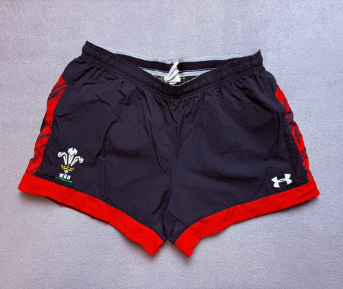 Wales Rugby Union 2015 shorts Away Under Armour Mens size XL Black