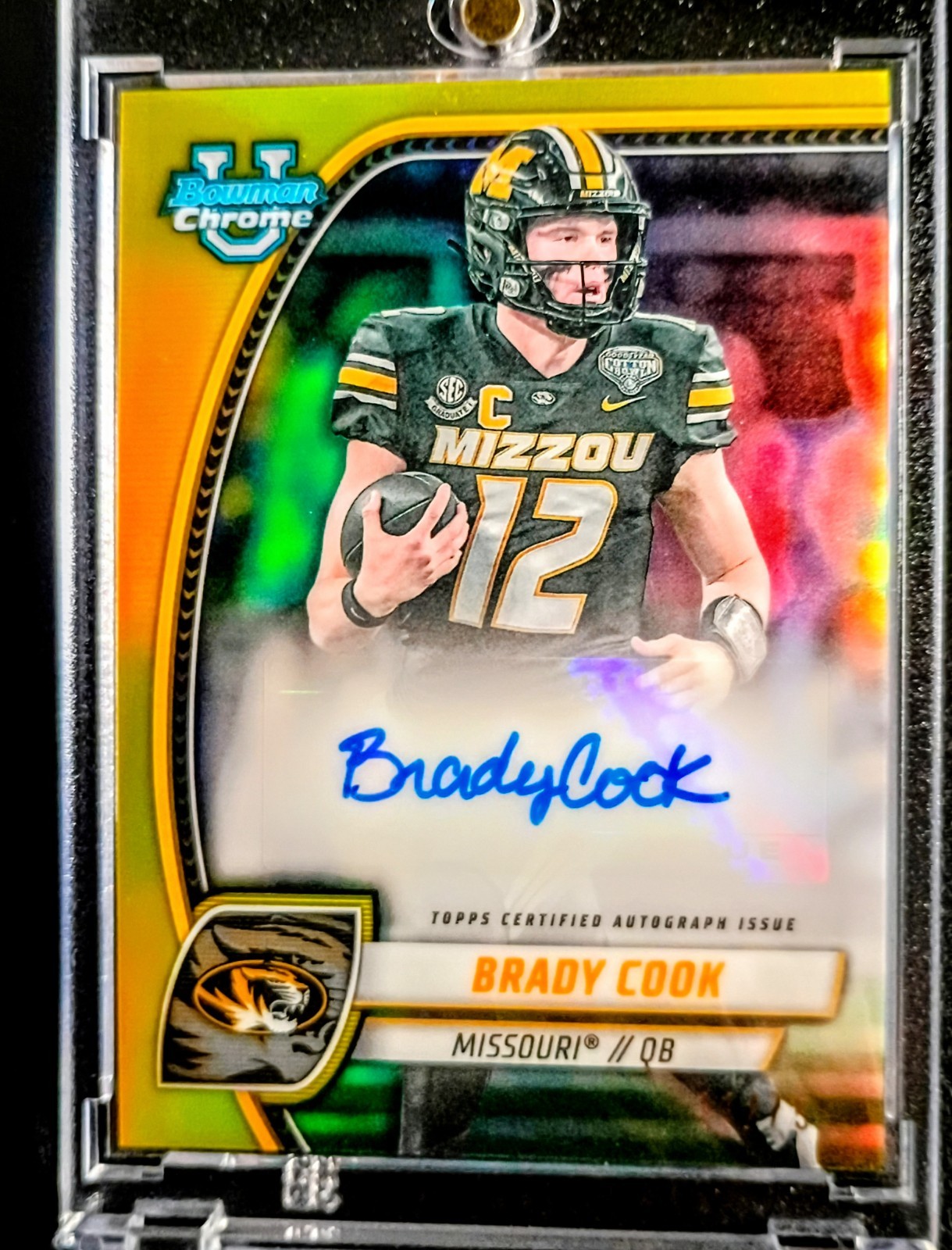 2024 Bowman Chrome U Brady Cook Yellow Auto /75 🔥Jets🔥 QB1