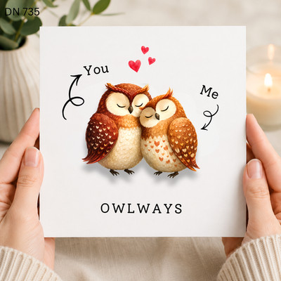 You and me owlways Jubiläumskarte - süße Jubiläumskarte für ihn, sie