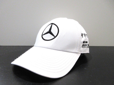 Mercedes Hat Cap Strap Back White Black AMG Grand Turismo Racing Race Car Mens