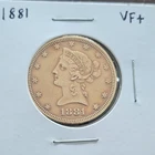 1881 $10 Liberty Head Gold Coin, Circulated, Excellent Condition With Motto🔥