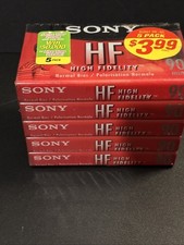 Sony HF High Fidelity 90 Minute Audio Cassette Normal Bias Blank Tapes 5