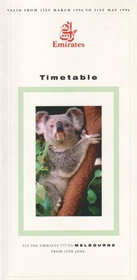 Emirates timetable 1996/03/31