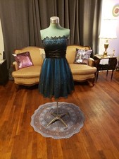 Blondie Nites By Stacy Sklar Blue And Black Party Dress Size 9