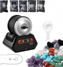 Rock Tumbler Kit, 3 lbs Rock Polishing Kit with 4 Speed Settings  9-Day Timer