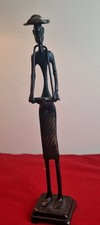 Heavy African Bronze Male Guardian Figure
