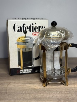 Rare Vintage Pyrex France 12 Cup French Press Cafetiere - Bravilor Bonamat - NIB