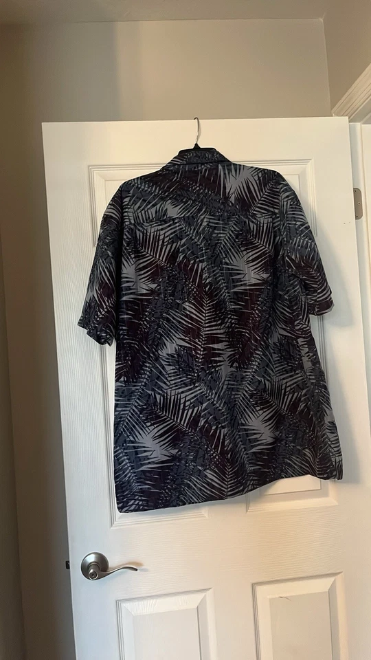 Van Heusen Shirt Men XLT Blue Button Up Short Sleeve Hawaiian Tropical Resort - Image 4 of 4