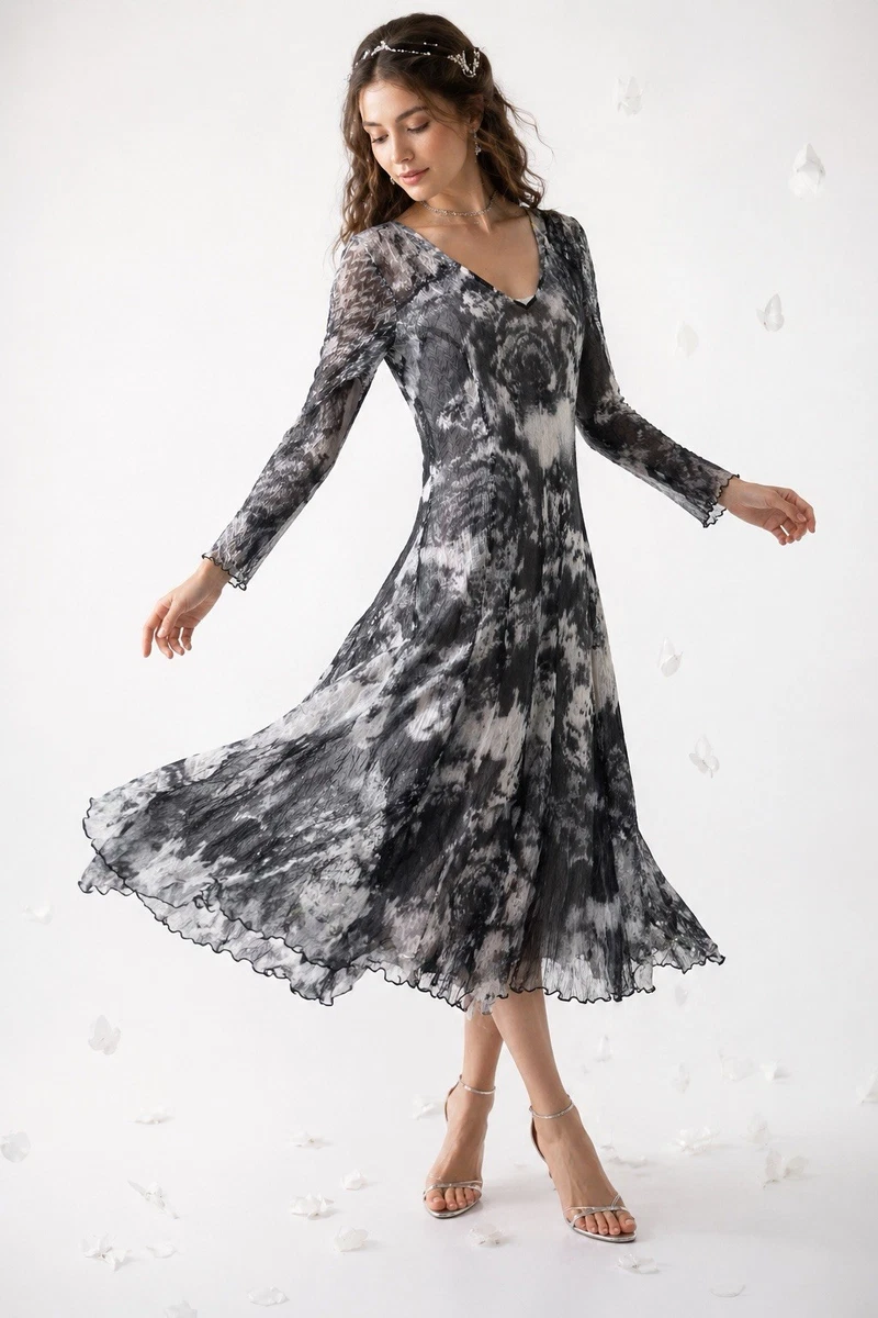white christmas dresses Scoop Neck Ruffle Charmeuse/Chiffon Cocktail Dress - Komarov Clothing  Official Site main image 1