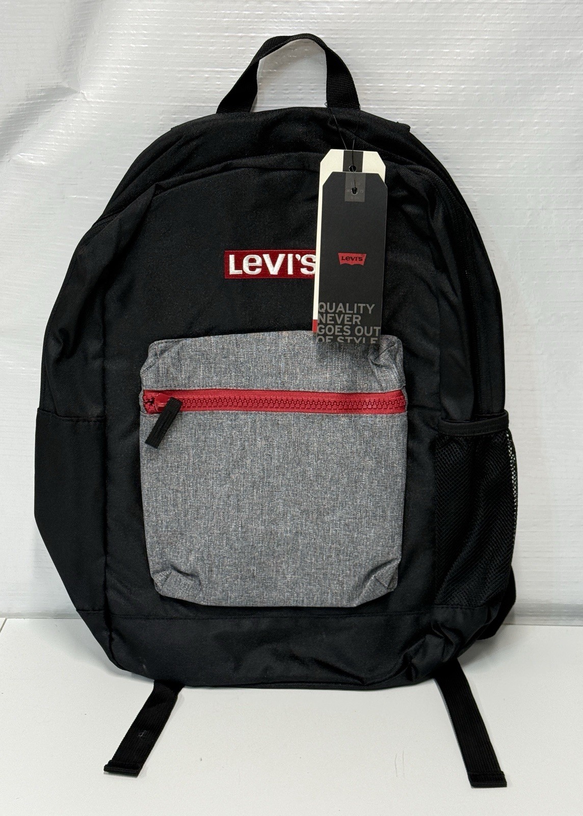15&rdquo; Laptop Sleeve Detatchable Pencil Case Black & Gray Zipper Up