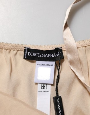 Robe Chemise Dolce & Gabbana En Soie Et Dentelle, Couleur Ivoire, Taille XL - Neuf Avec étiquettes, Origine Italie