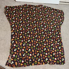 Scrub - Womens Tops - Medical - Christmas - Santa Claus Pattern - Size XL