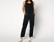 Anybody Size M Black Mixed Media Cargo Jumpsuit A636692 NWOT