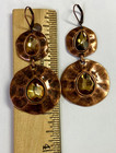 QVC Hammered Organic antiqued rosetone Disc Drop Earrings — photo 4