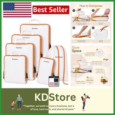 Lightweight 6 Large Compression Packing Cubes with Laundry Bag - Travel in Style