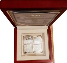 2012 Poland 4x10ZL UEFA Euro Football Puzzle 56.56g Silver 0.925 Proof Box COA