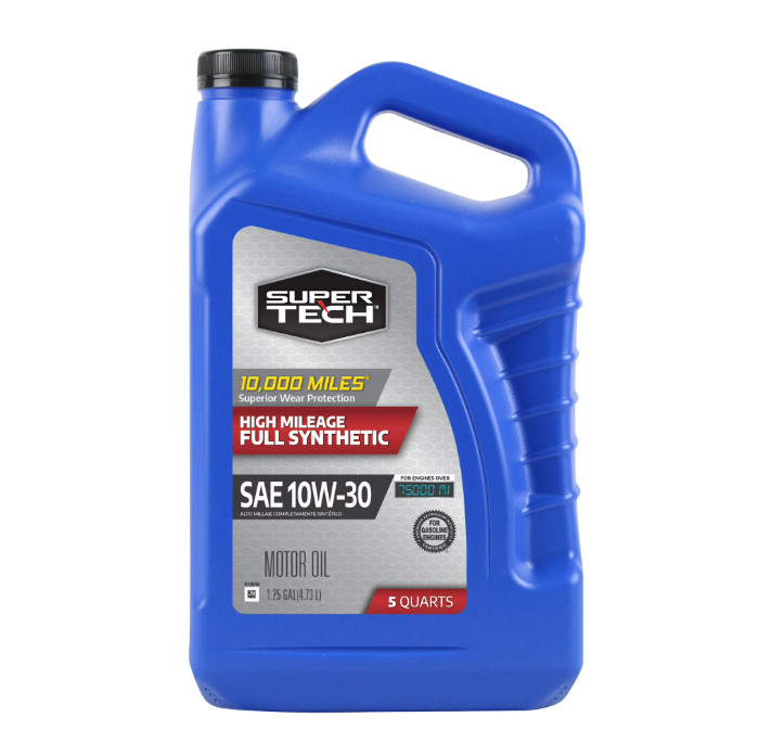High Mileage Full Synthetic SAE 10W-30 Motor Oil, 5 Qts, High Mileage Protection