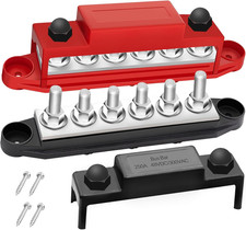 250A Bus Bar 12V Marine 1/4" Power Distribution Block Automotive Busbar Terminal