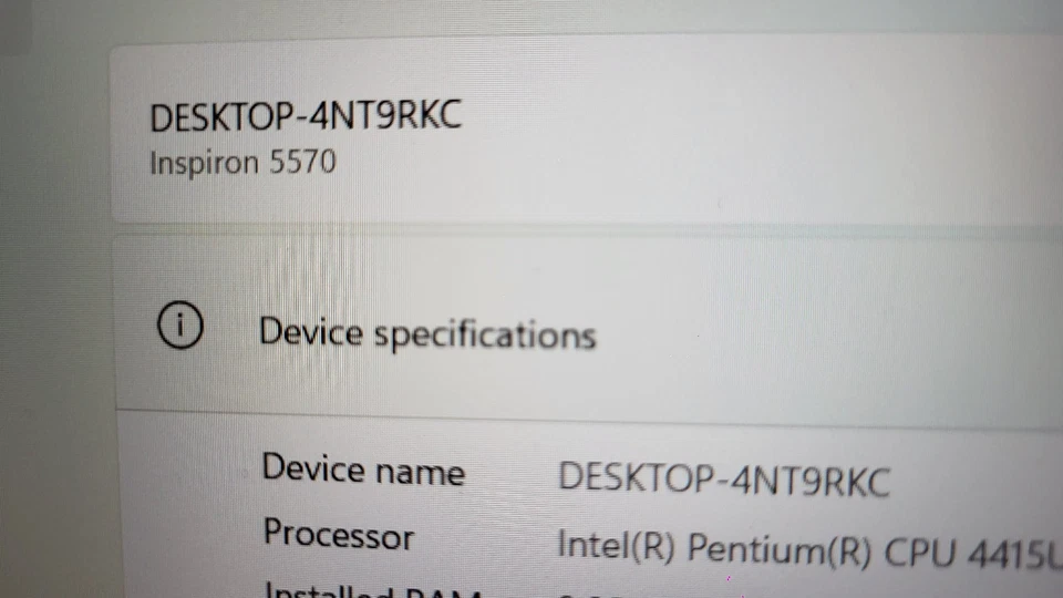 Dell Inspiron 5570 15,6 Zoll Laptop, Win 11, 240gb SSD, 8GB Ram, Pentium 4415U - Bild 2 von 4