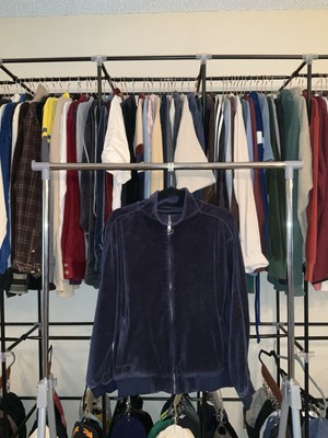  RARE Sweatsedo Velvet/Velour Track Zip Bomber Jacket Streetwear Workout Sz M 