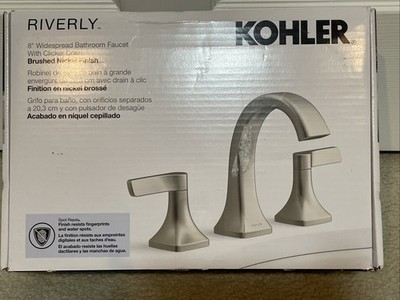 Kohler Riverly Widespread Bathroom Sink Faucet Brushed Nickel Finish -1806303