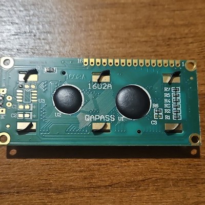 1602A LCD Character Display Module Panel Mount Green Black Rectangular