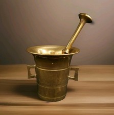 Antique Brass Mortar & Pestle Apothecary Swedish #5