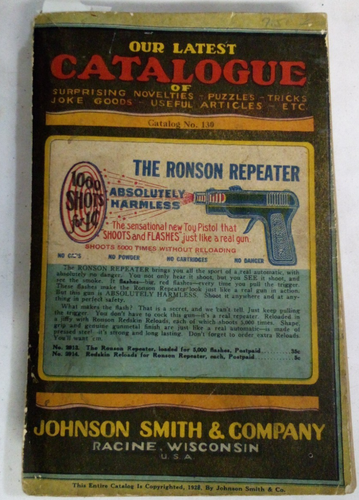 VTG 1930s?? JOHNSON SMITH & CO CATALOG #130 NOVELTY TOYS JEWELRY GUNS PISTOLS O